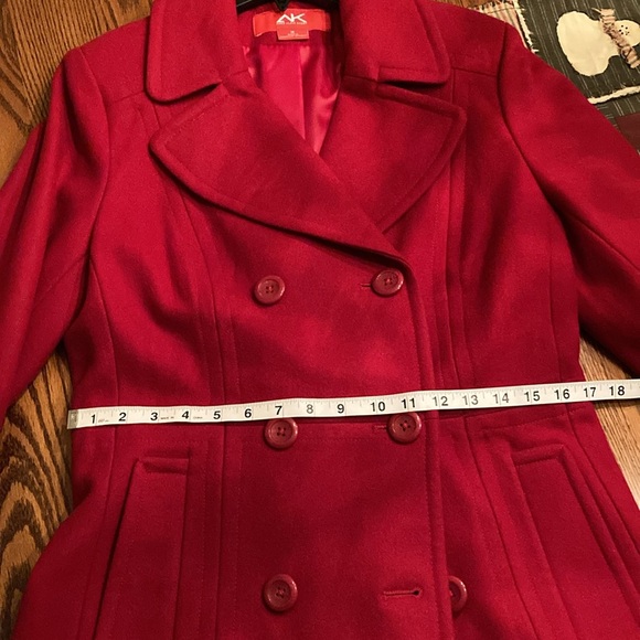 NWT! Ann Klein red wool coat - Picture 9 of 12